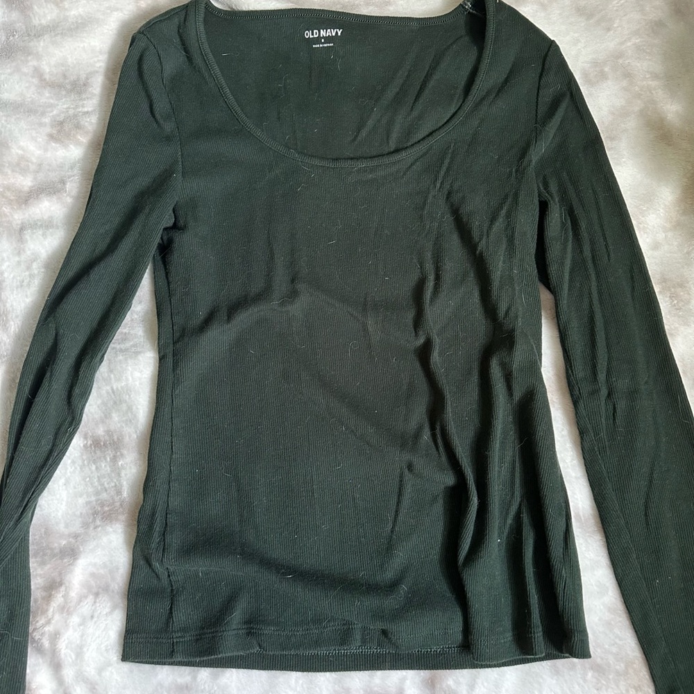 Old Navy Women's Dark Green Long Sleeve Tee